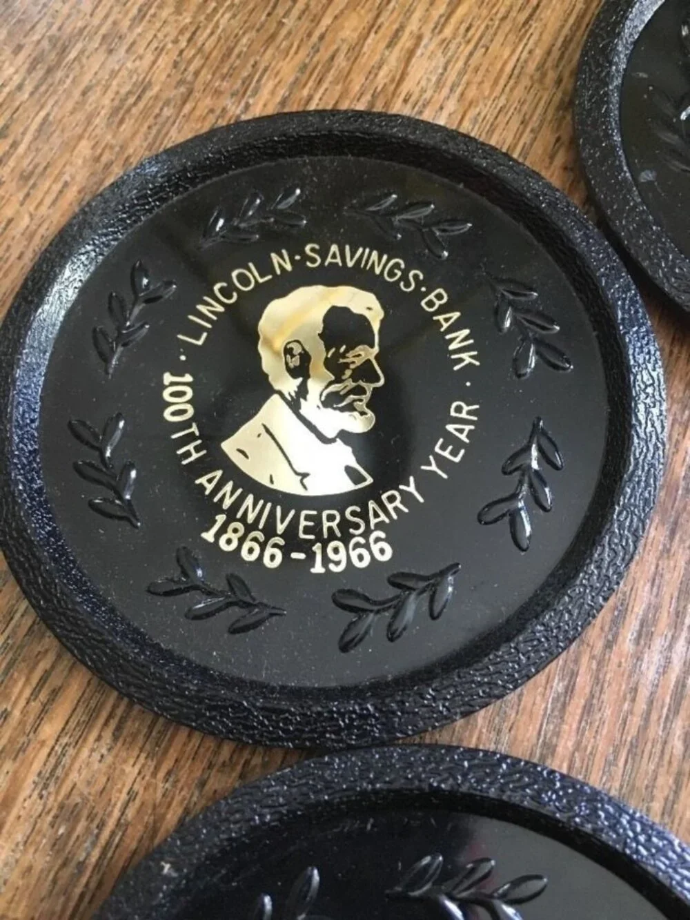 Mid Century Bar Coasters Abraham Lincoln Savings Bank Centennial set of 10